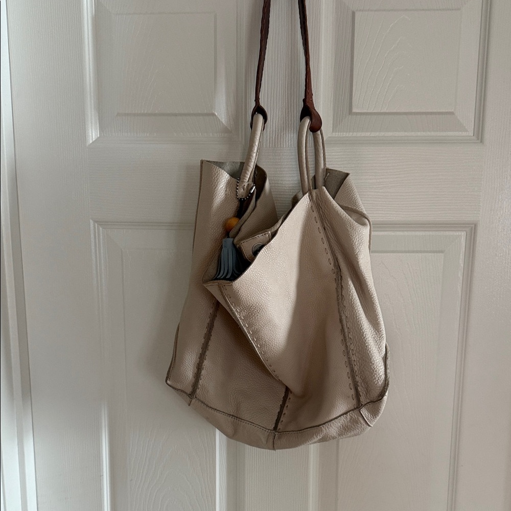 The Sak Cream and Brown Shoulder Bag